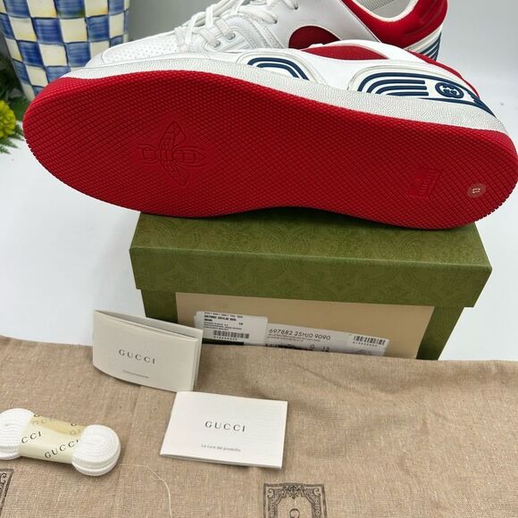 Men’s Gucci demetra leather basket sneakers size 13 made in Italy - Picture 7 of 9